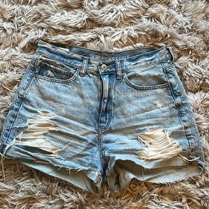 High Waisted Light Wash American Eagle Shorts